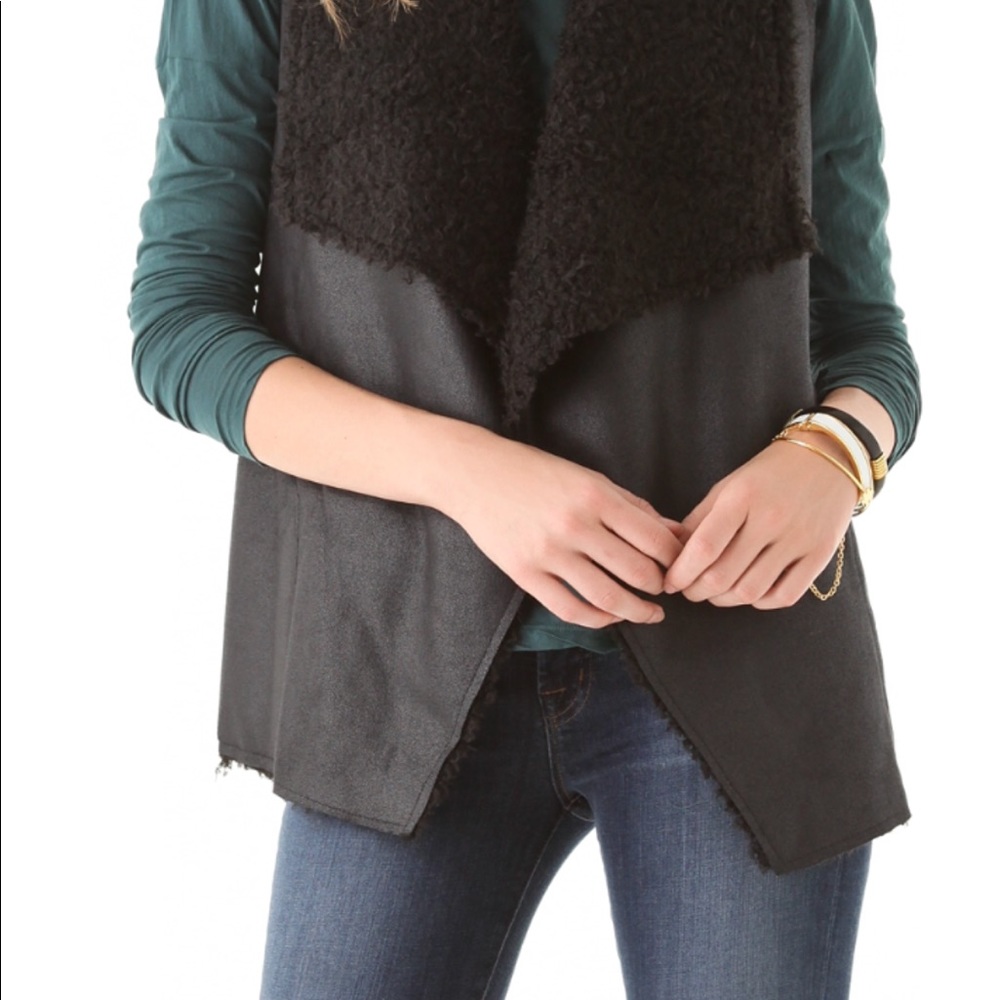 Velvet Black Sherpa vest
